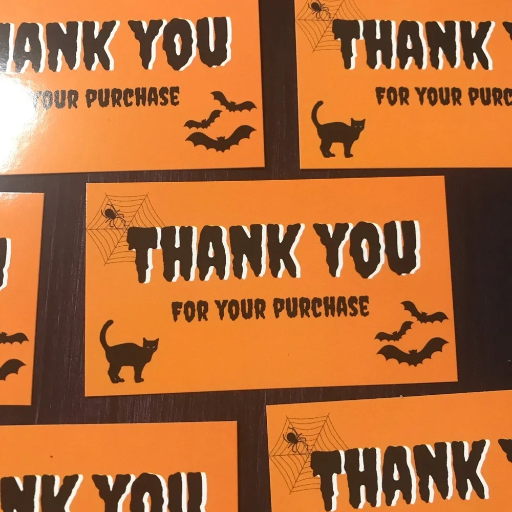🎃 4x$20 //30 thank you glossy Halloween cards 3.5x2
